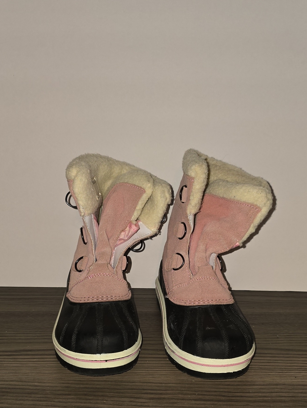 Women’s Pink Faux-Shearling Winter Rain Boots #127